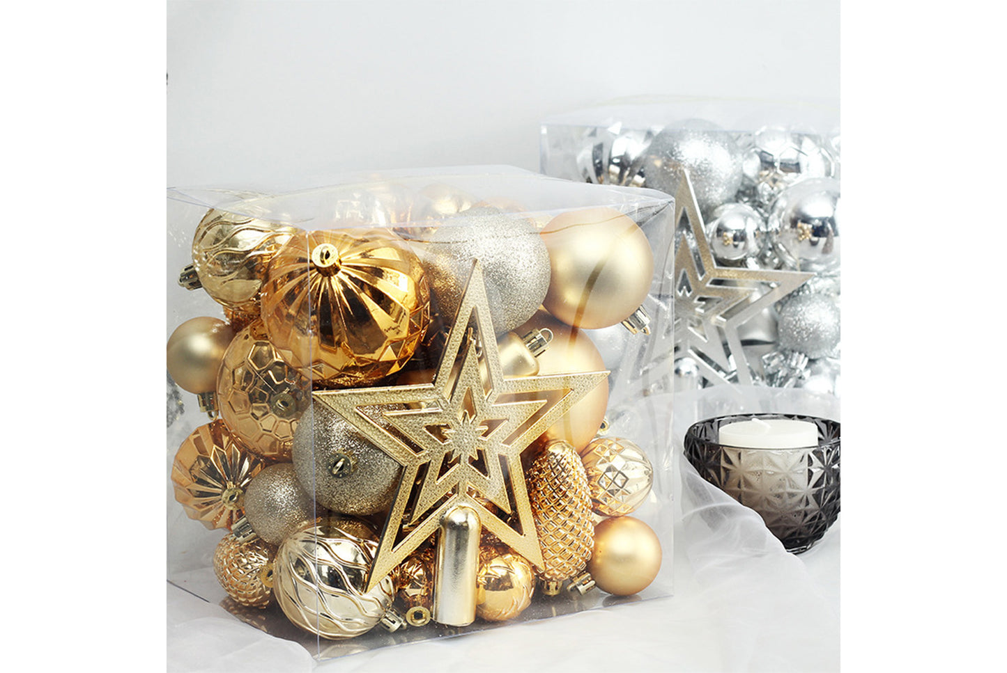 45-Piece Treetop Star Christmas Ball Set