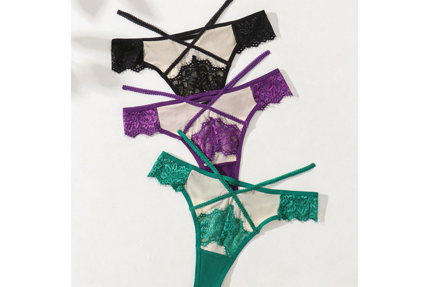 Lace Cross Strap Briefs for Women