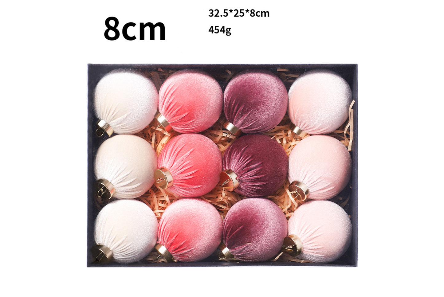 8cm/12 Cloth-Wrapped Christmas Ball Gift Pack