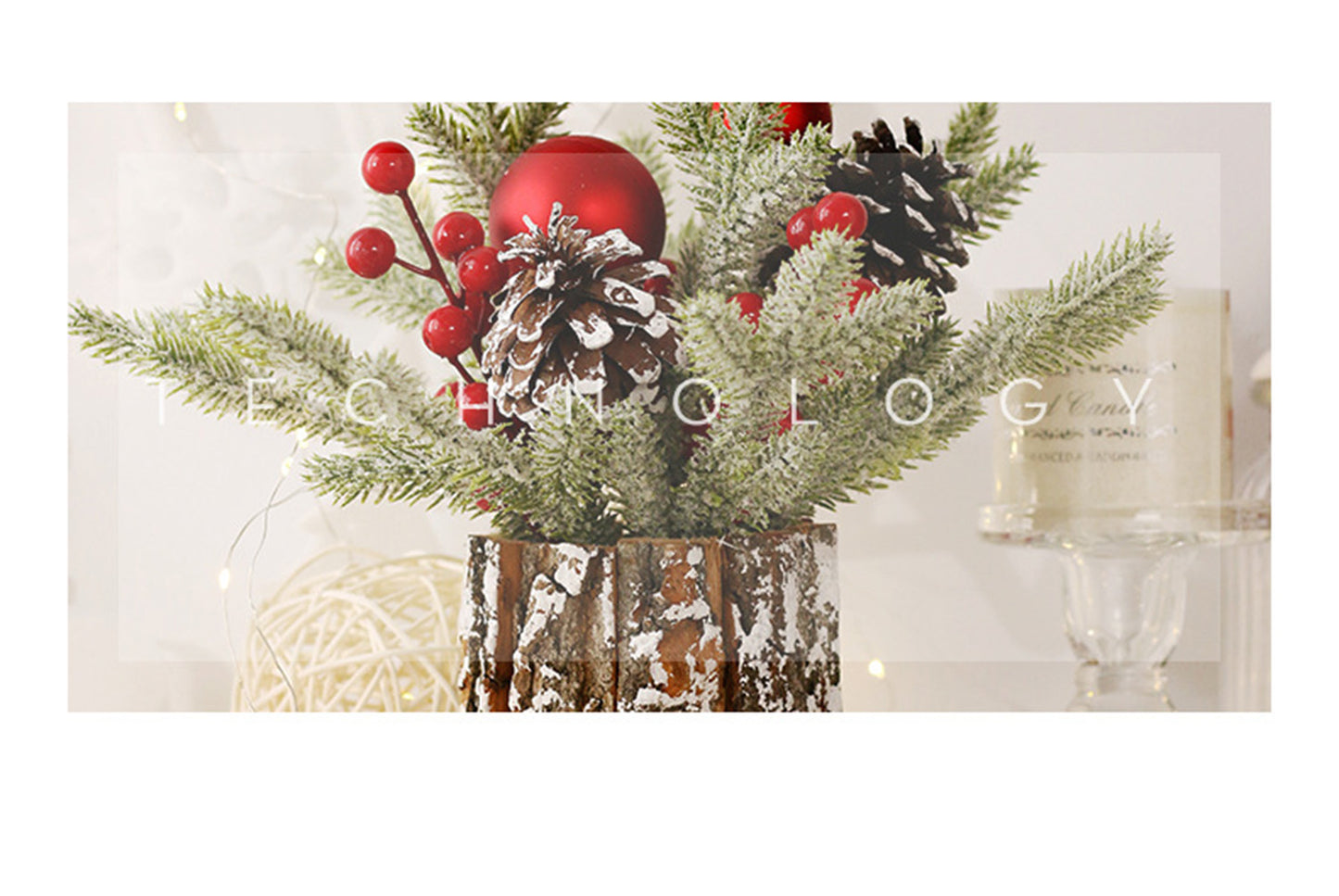 **25cm Flocked PE Simulated Mini Christmas Tree Ornament**