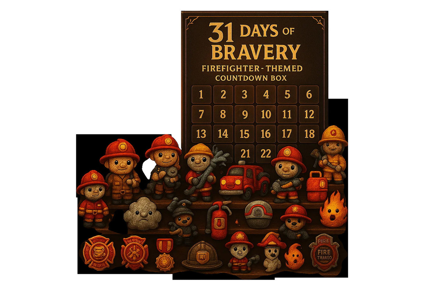31-Day Firefighter Themed Countdown Blind Box