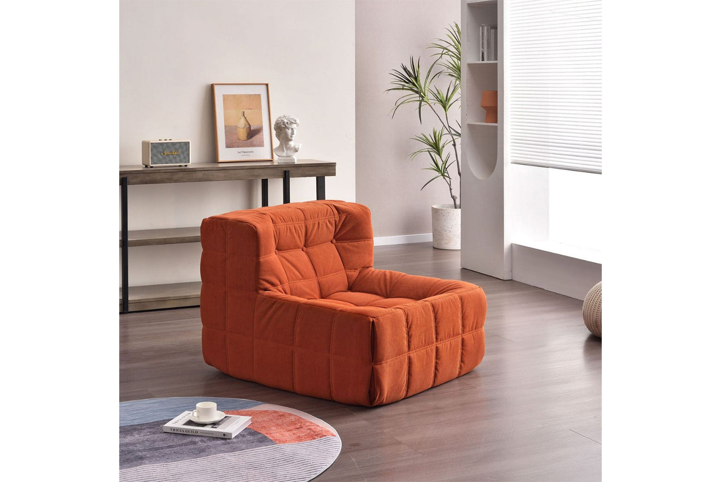 **Waffle Beanbag Chair (Single Reclining/Sleeping Chair)**