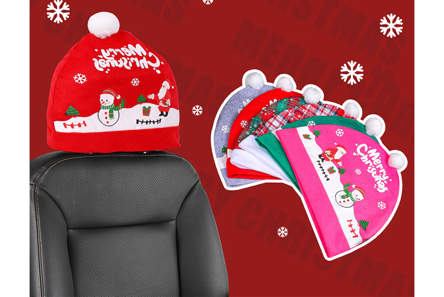 Christmas Car Seat Covers - Holiday Car Decorative Cushion Covers