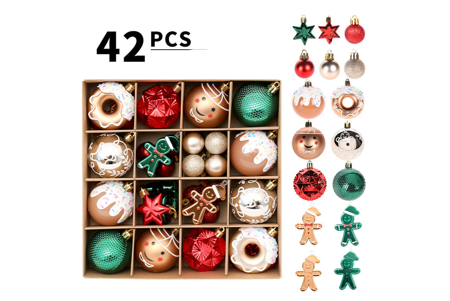 42 Exquisitely Painted Christmas Ball Set