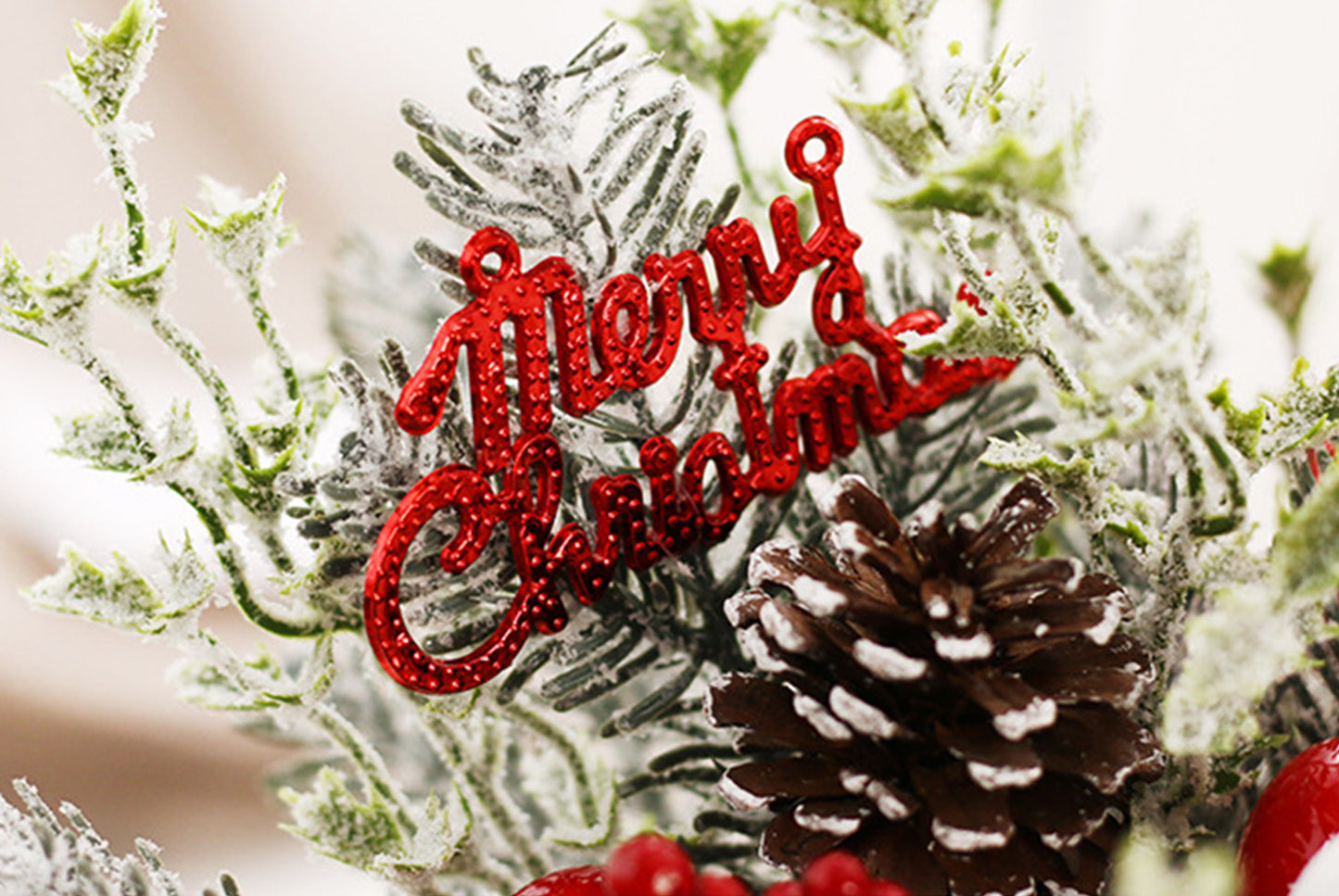 30cm Flocked Pine Cone Simulated Christmas Tree