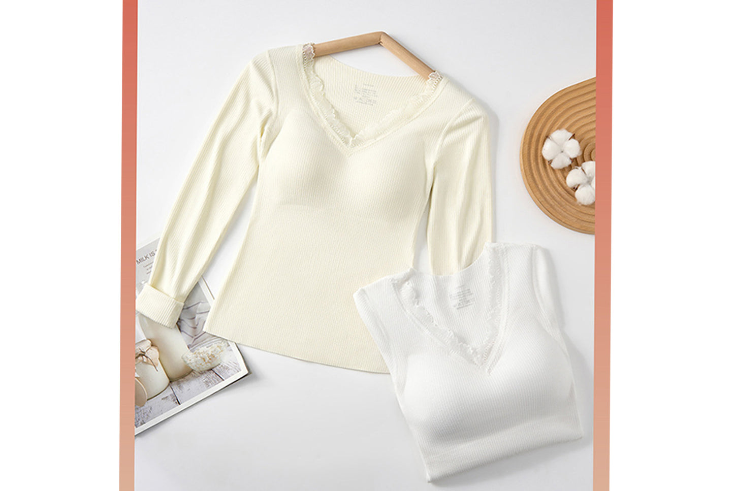 **Women's 7A Antibacterial Thermal Bra Set (Fixed Cup)**