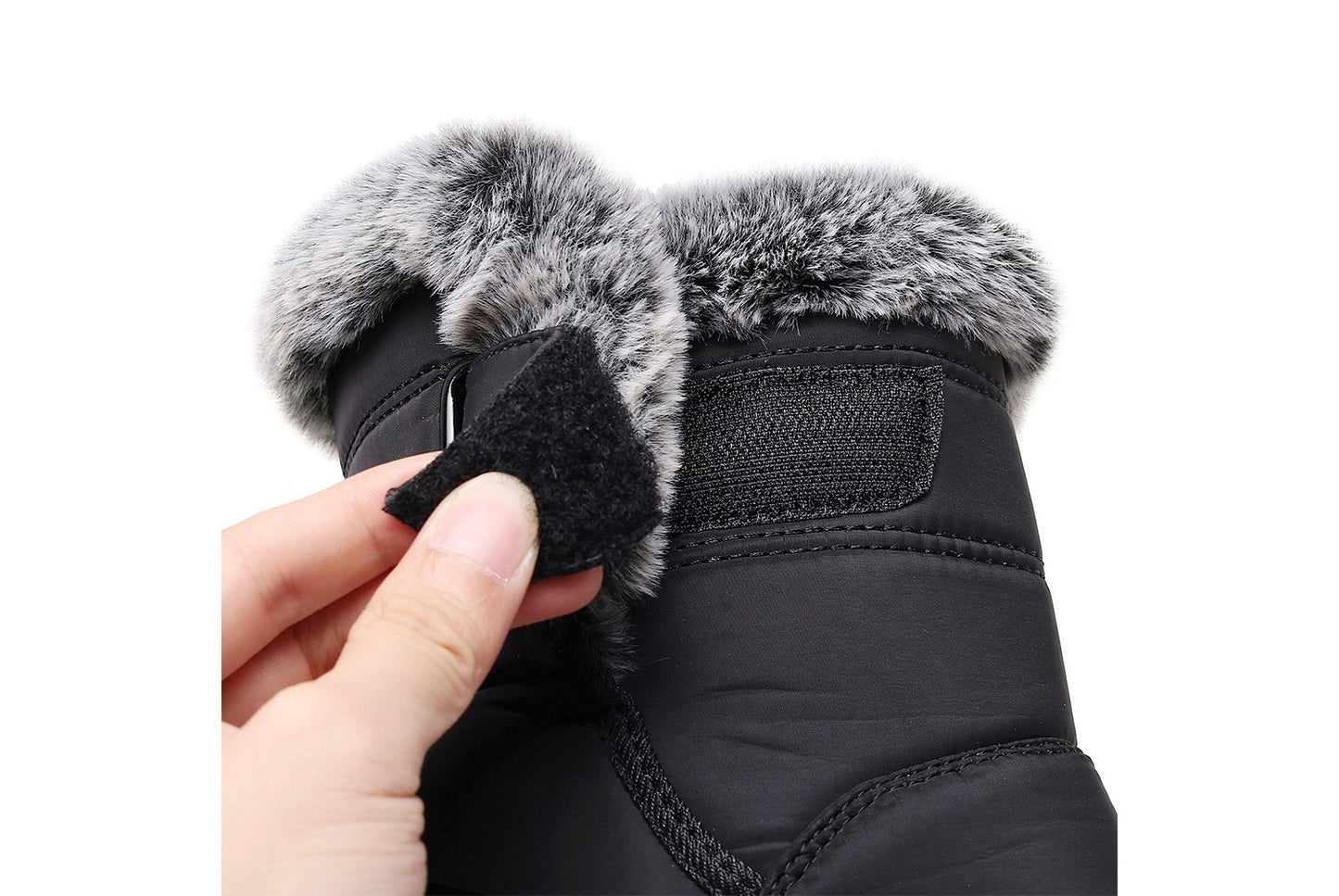 **Women's Waterproof Rabbit Fur Snow Boots**