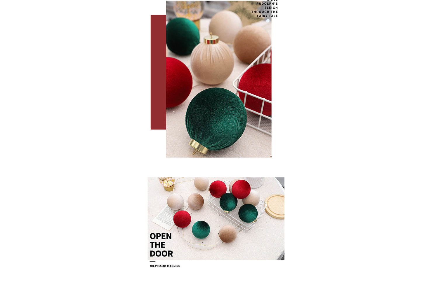 8cm/12 Cloth-Wrapped Christmas Ball Gift Pack