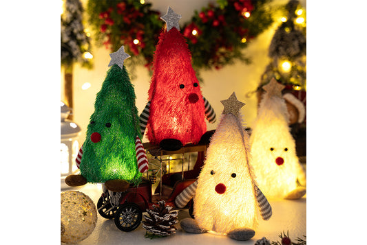 **Christmas Tree-Shaped Lighted Doll Desktop Ornament**