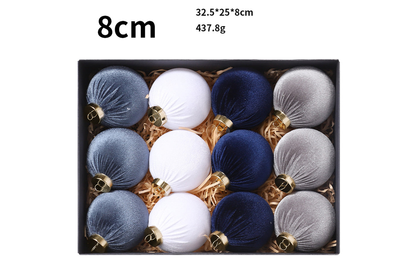8cm/12 Cloth-Wrapped Christmas Ball Gift Pack