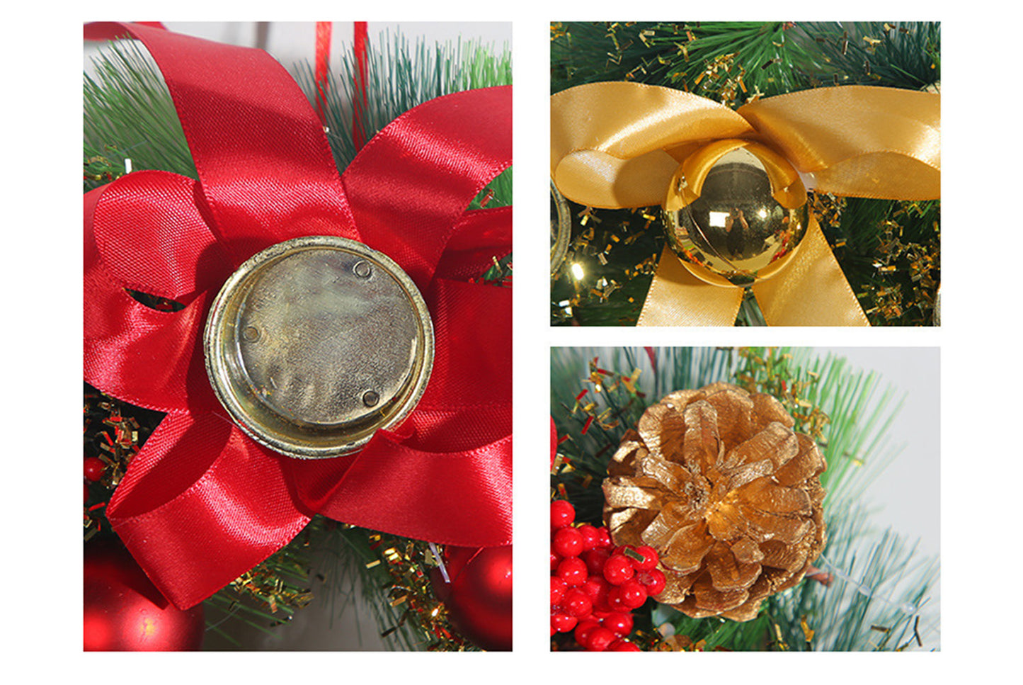 Christmas Candlestick Wreath - Simulated Pine Cone Decorative Wreath