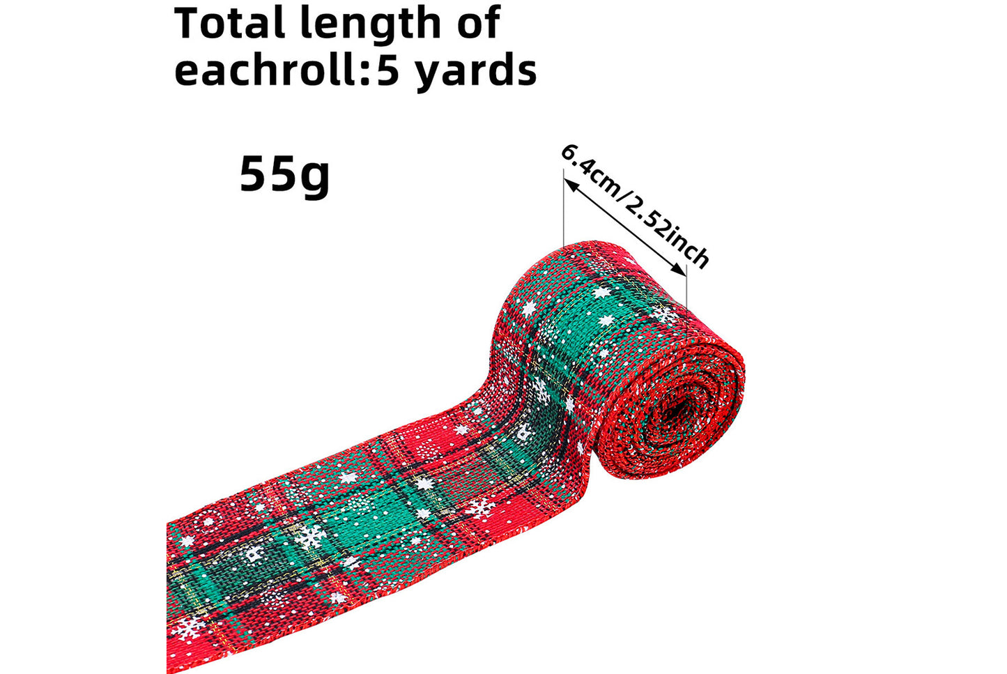 Christmas Snowflake Plaid Ribbon