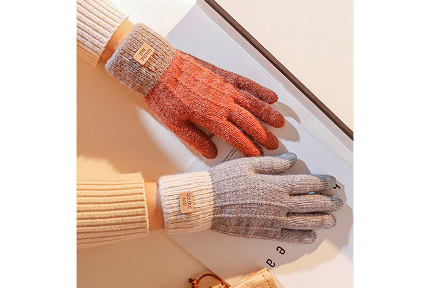 Thickened Alpaca Wool Touchscreen Gloves for Autumn/Winter