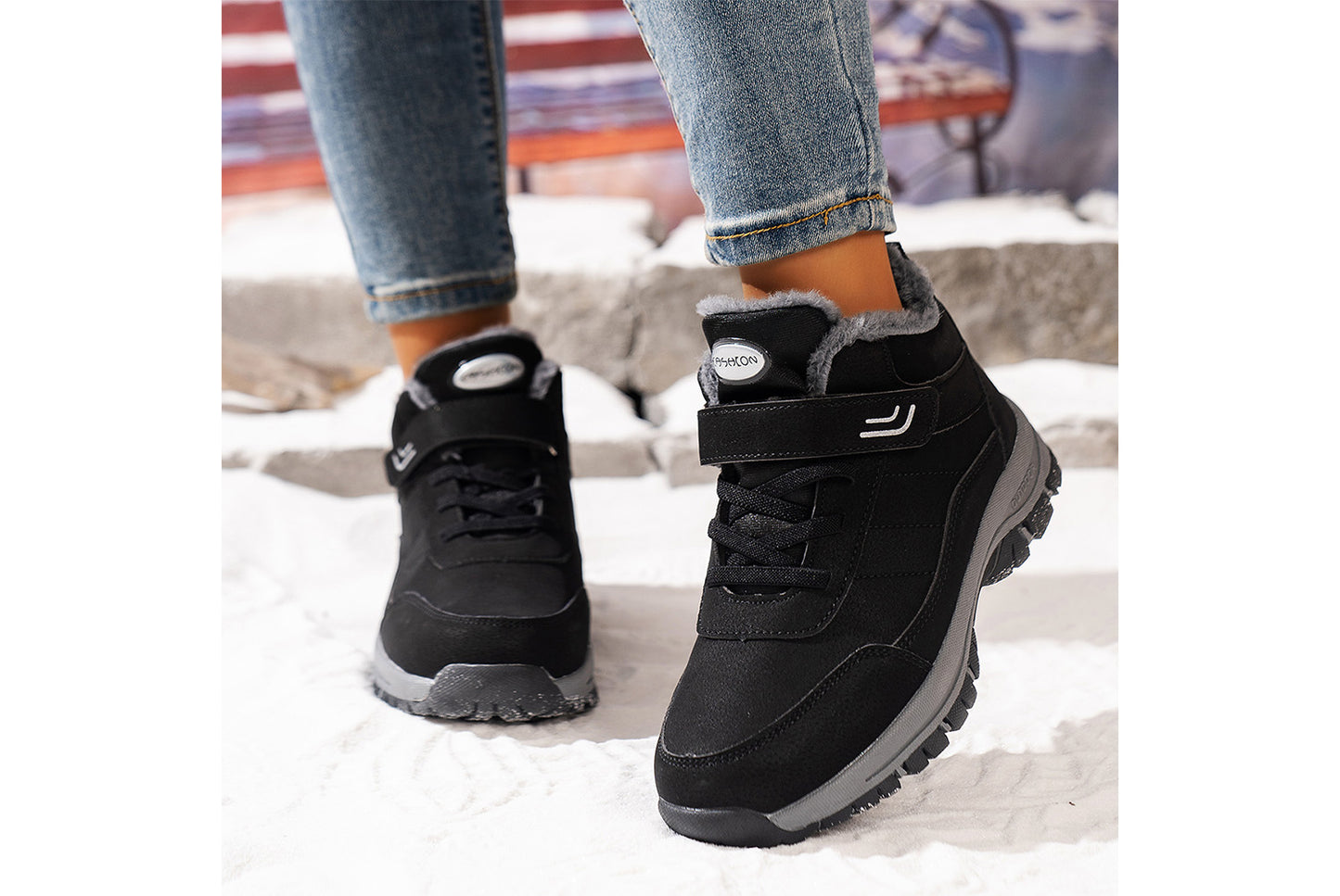 Women's Winter Thickened Anti-Slip Ski Boots