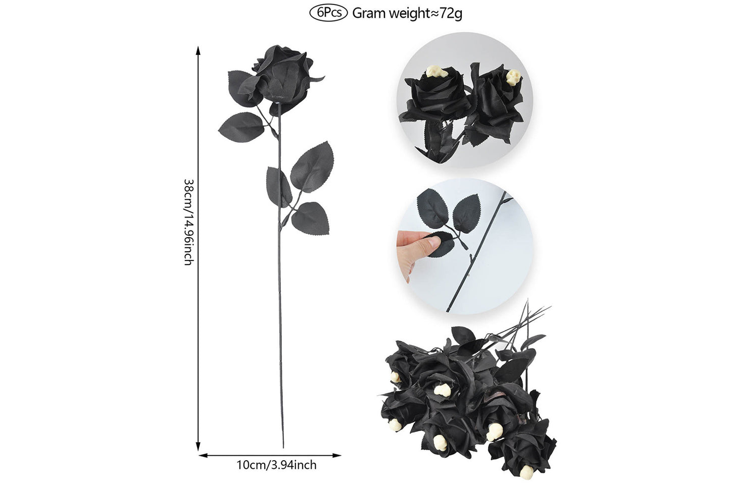 Halloween Scary Rose Decorations (10-Pack)