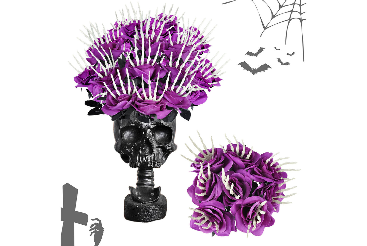 Halloween Skeleton Hand Rose Cuttings (Pack of 4)