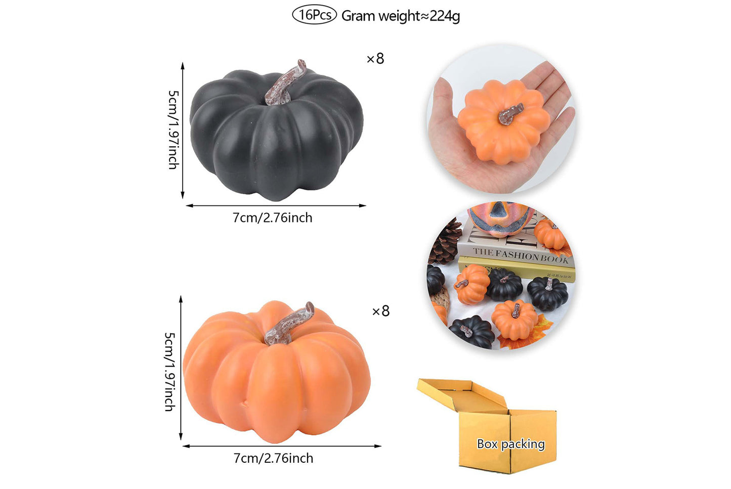 Halloween Simulated Pumpkin Set