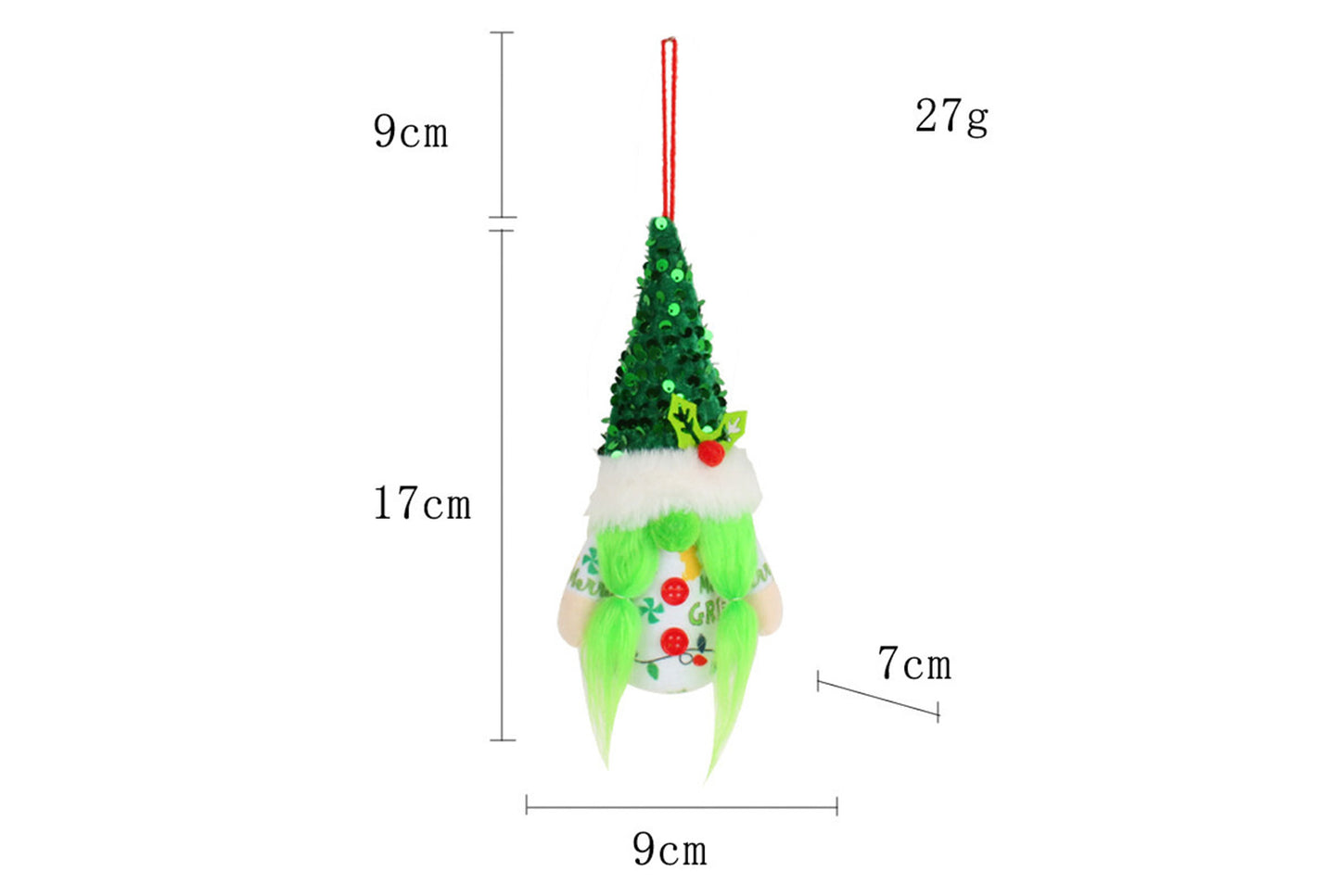 Green Bearded Old Man Faceless Doll Charm