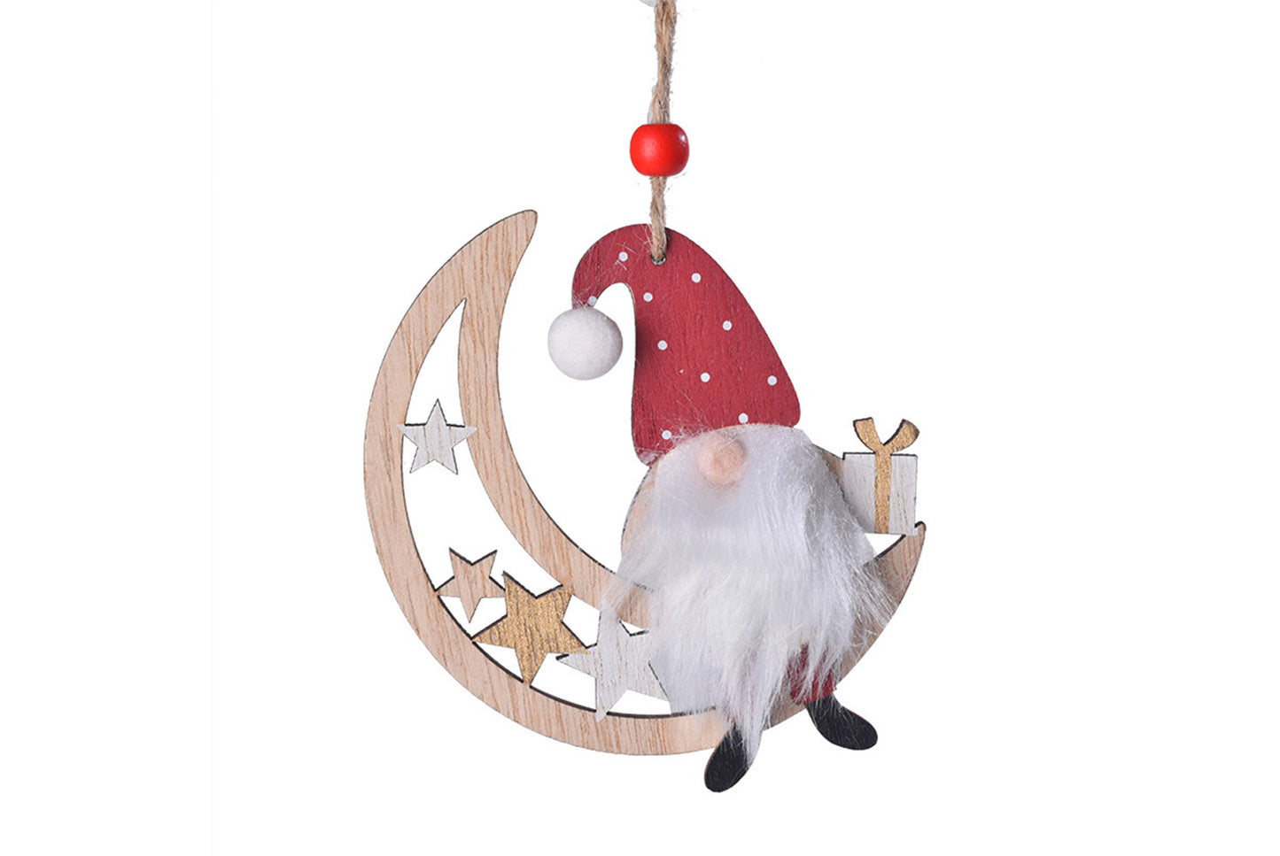 **New Christmas Wooden Ornament - Faceless Old Man Rudolph Ornament**