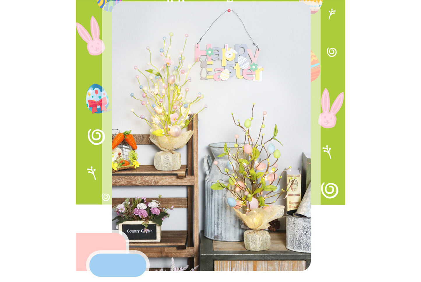 LED Light-Up Easter Egg Tree - Easter Tabletop Ornament