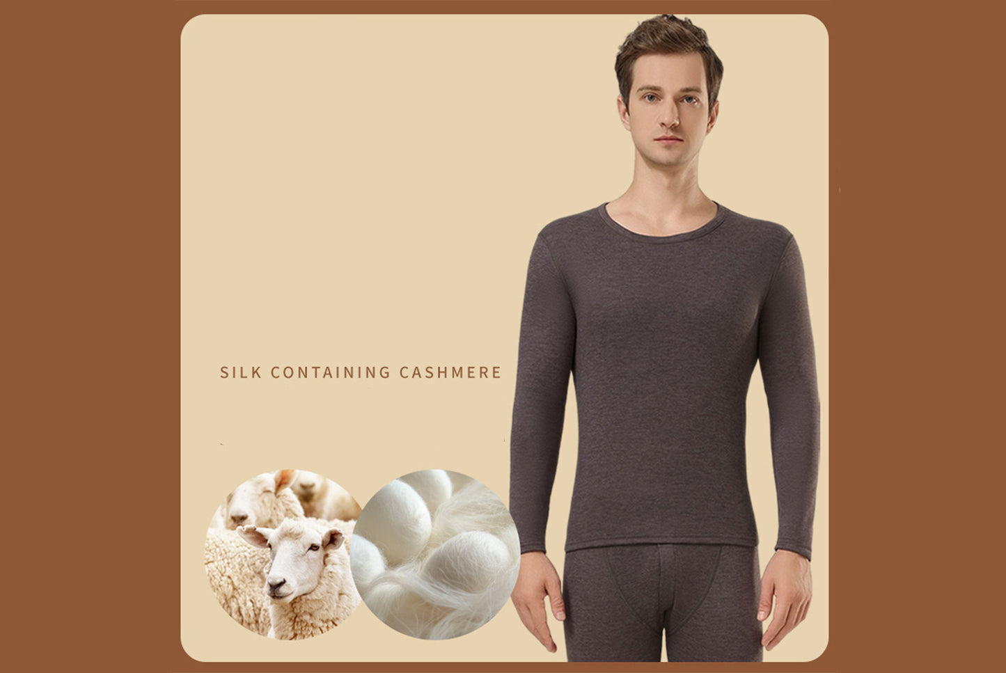 **Cashmere and Silk Warm Autumn Jacket and Long Pants Set (Unisex)**