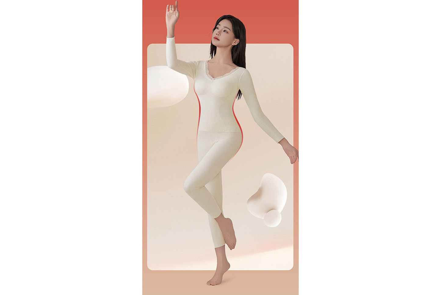 **Women's 7A Antibacterial Thermal Bra Set (Fixed Cup)**