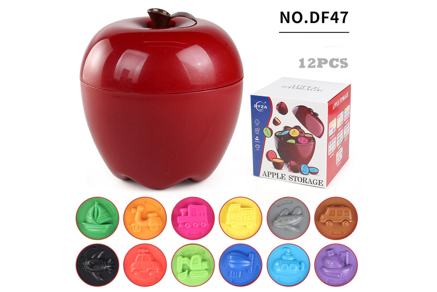 **Apple-Shaped Matching Box - Early Education Color Recognition Puzzle Set**