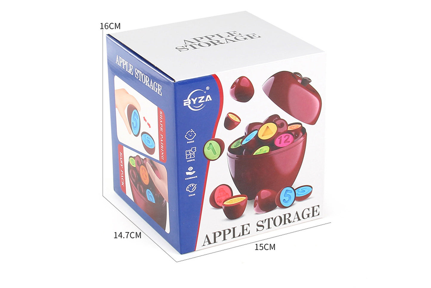 **Apple-Shaped Matching Box - Early Education Color Recognition Puzzle Set**