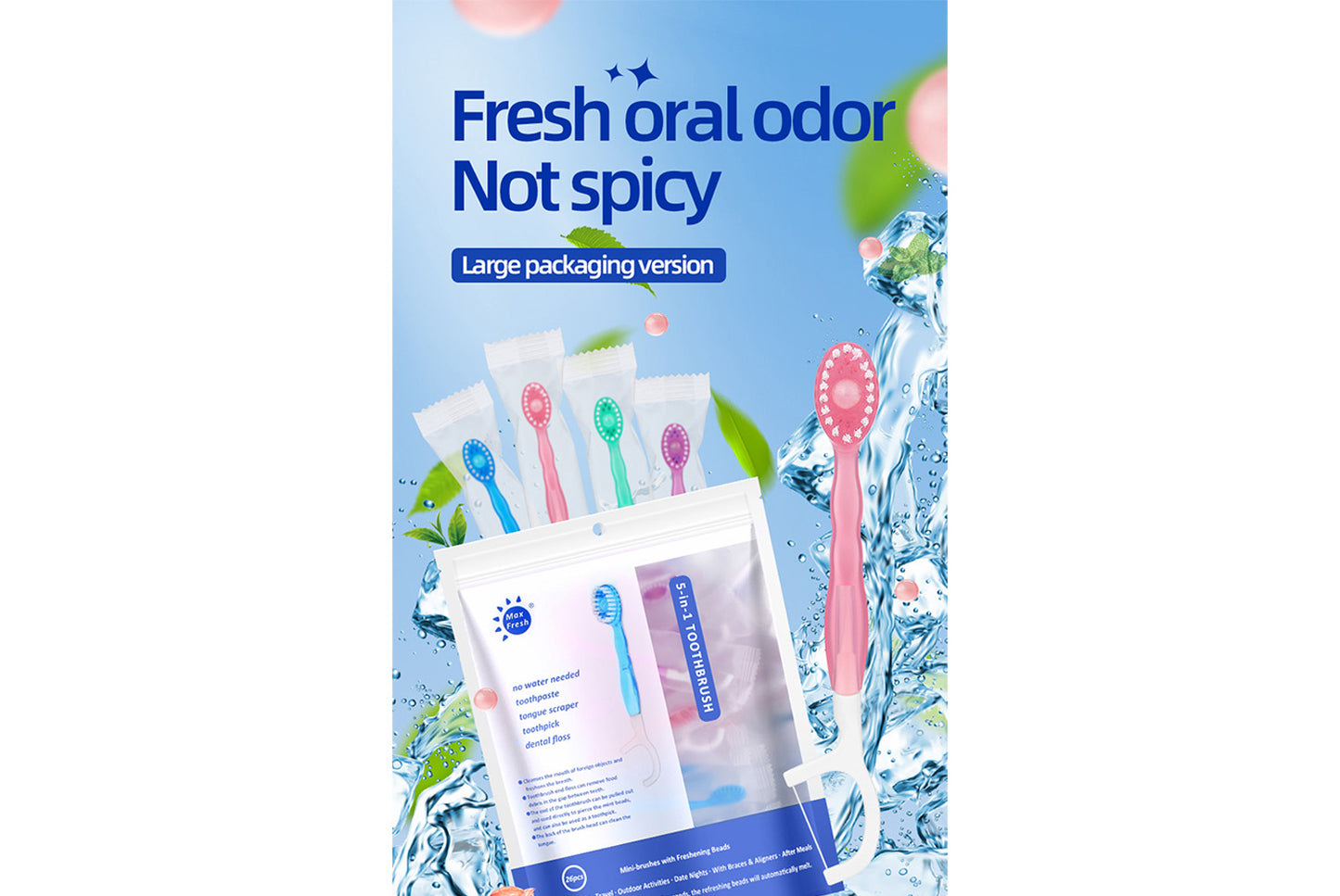 Blasting bead toothbrush portable set