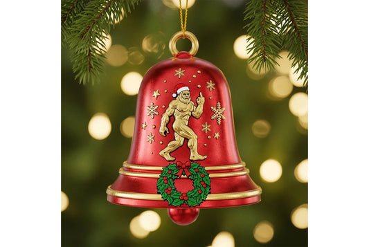 **Bigfoot Christmas Bell Ornament | Alloy (Multiple Colors Available)**