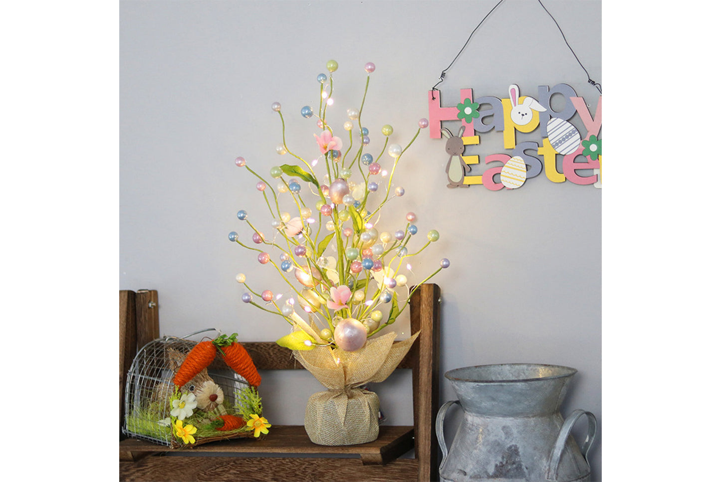 LED Light-Up Easter Egg Tree - Easter Tabletop Ornament