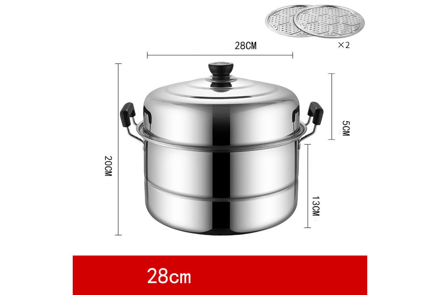**Multi-Layer Stainless Steel Steamer (Double/Triple Layer Available)**