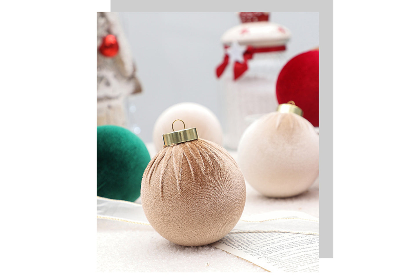 8cm/12 Cloth-Wrapped Christmas Ball Gift Pack