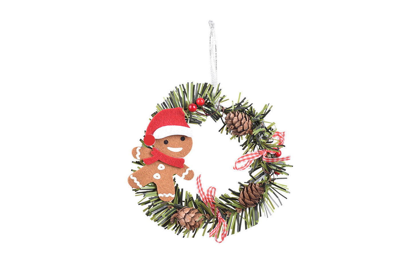 **Christmas PVC Wreath Pendant - Pine Cone Decoration**
