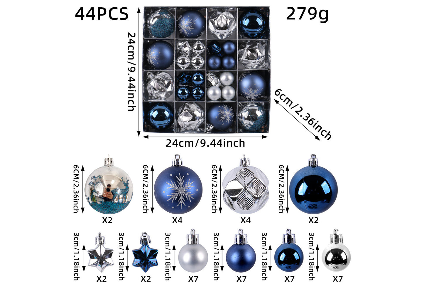 *Electroplating Shaped Christmas Ball Pendant