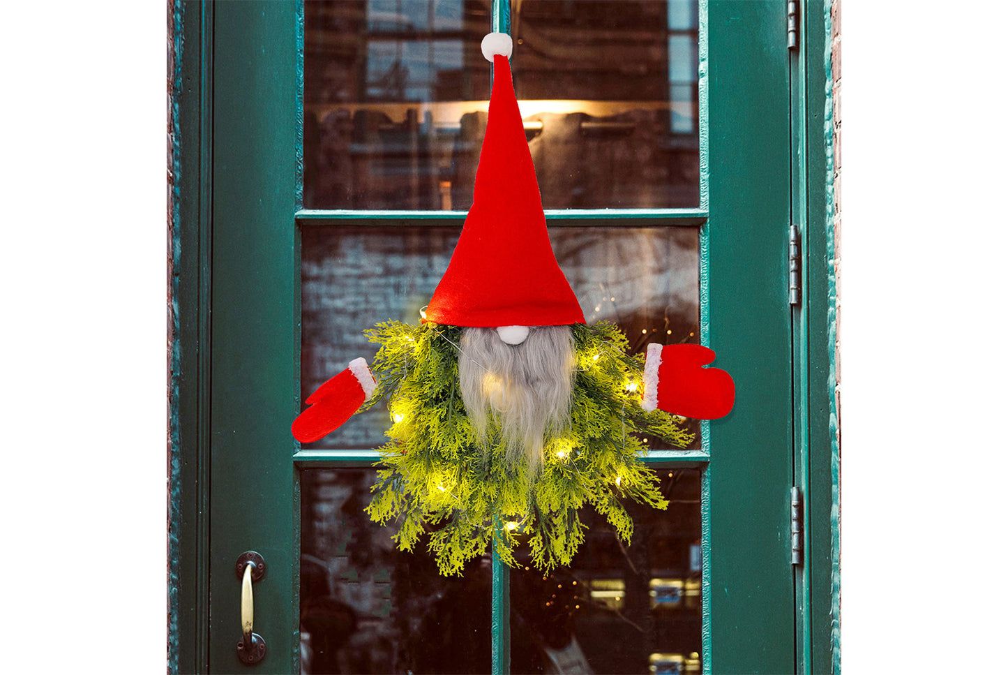 Luminous Faceless Old Man Christmas Wreath