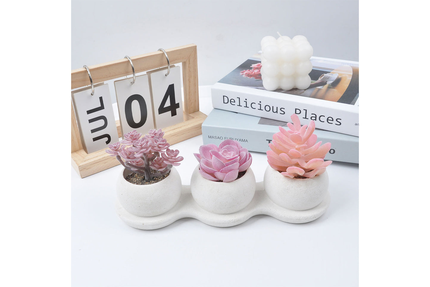 Halloween Simulated Plant Pots | Skull/White Pot/Succulent Series