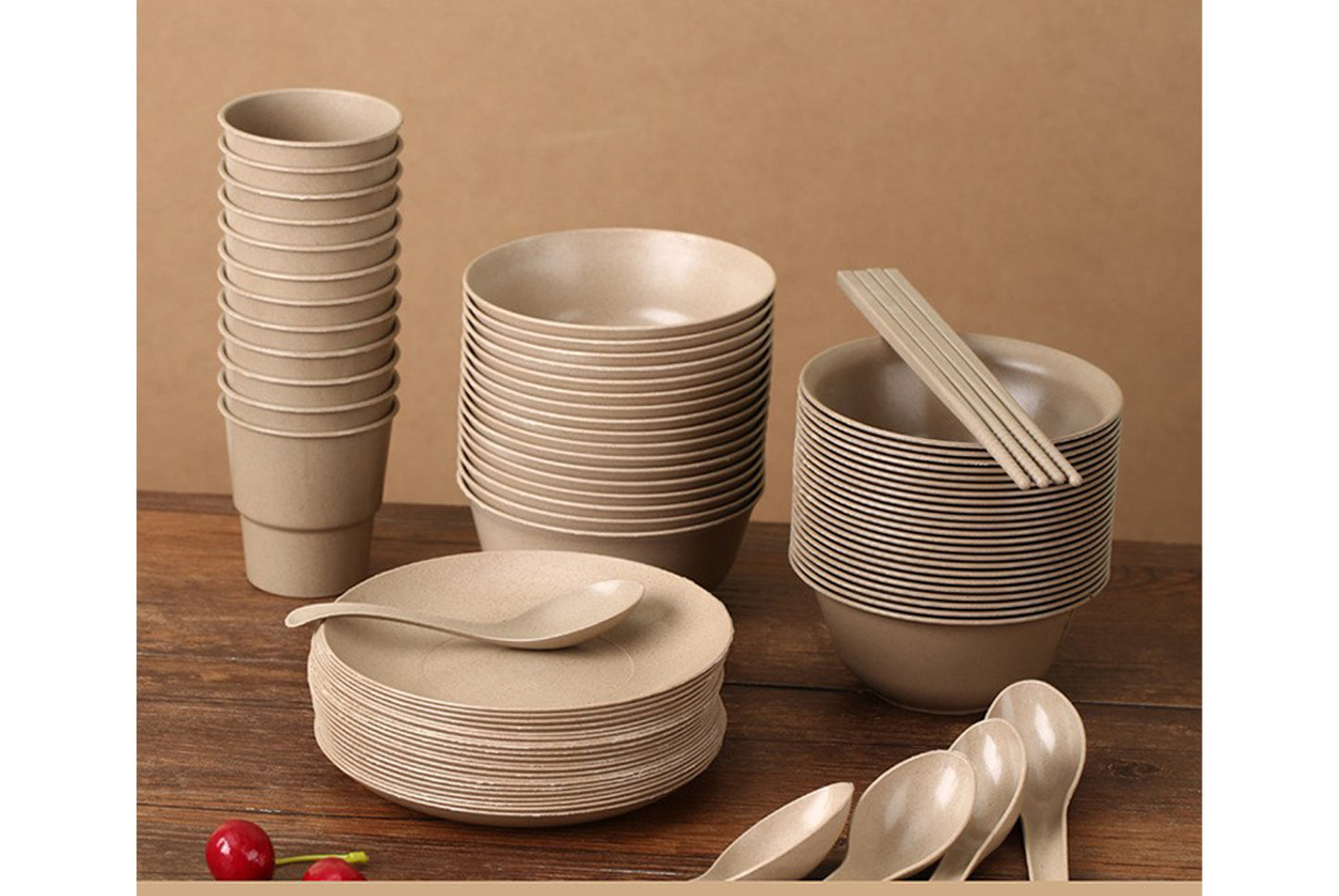 **Eco-friendly Rice Husk Dinnerware Set (Multiple Sizes Available)**