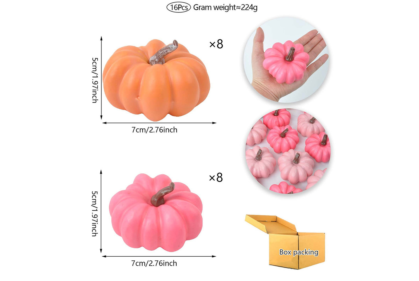 Halloween Simulated Pumpkin Set