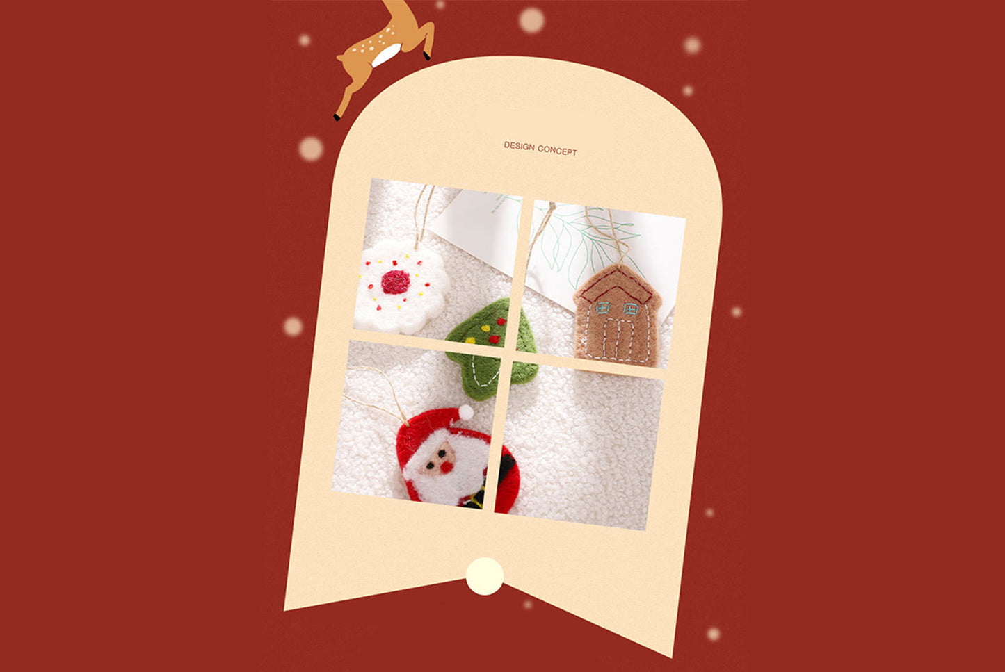 Santa Claus and Snowman Felt Pendant Gift Box