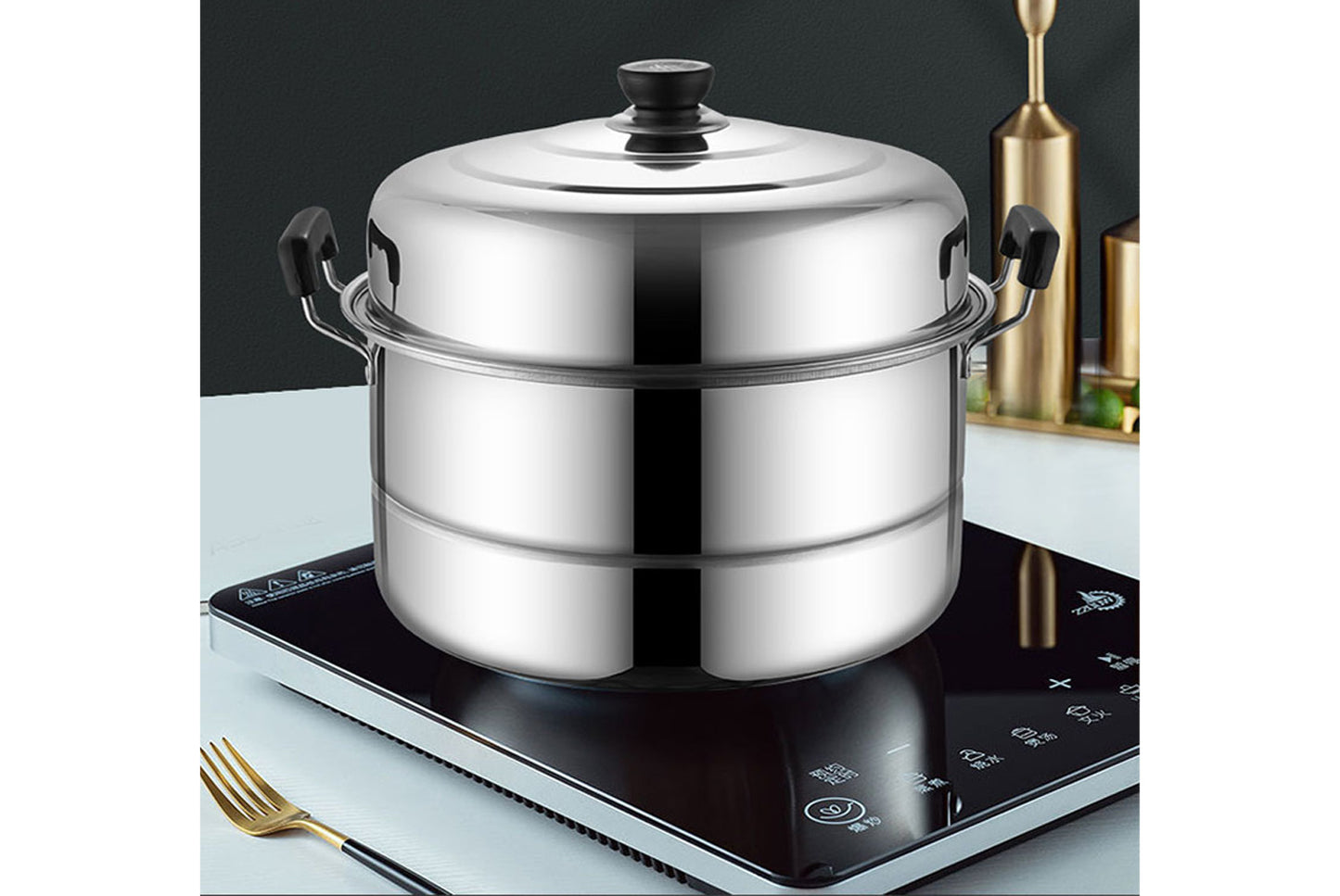 **Multi-Layer Stainless Steel Steamer (Double/Triple Layer Available)**