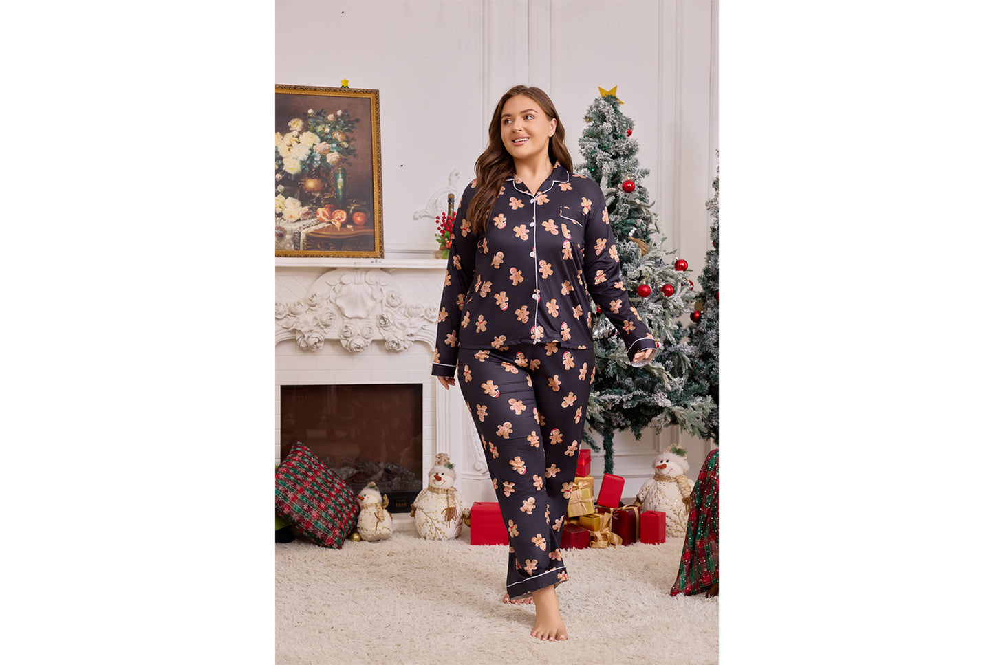 Women's Christmas Plus-Size Lounge Set
