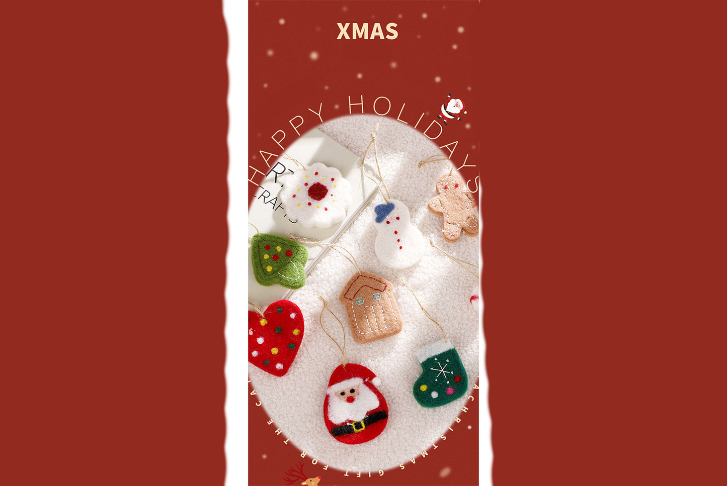 Santa Claus and Snowman Felt Pendant Gift Box