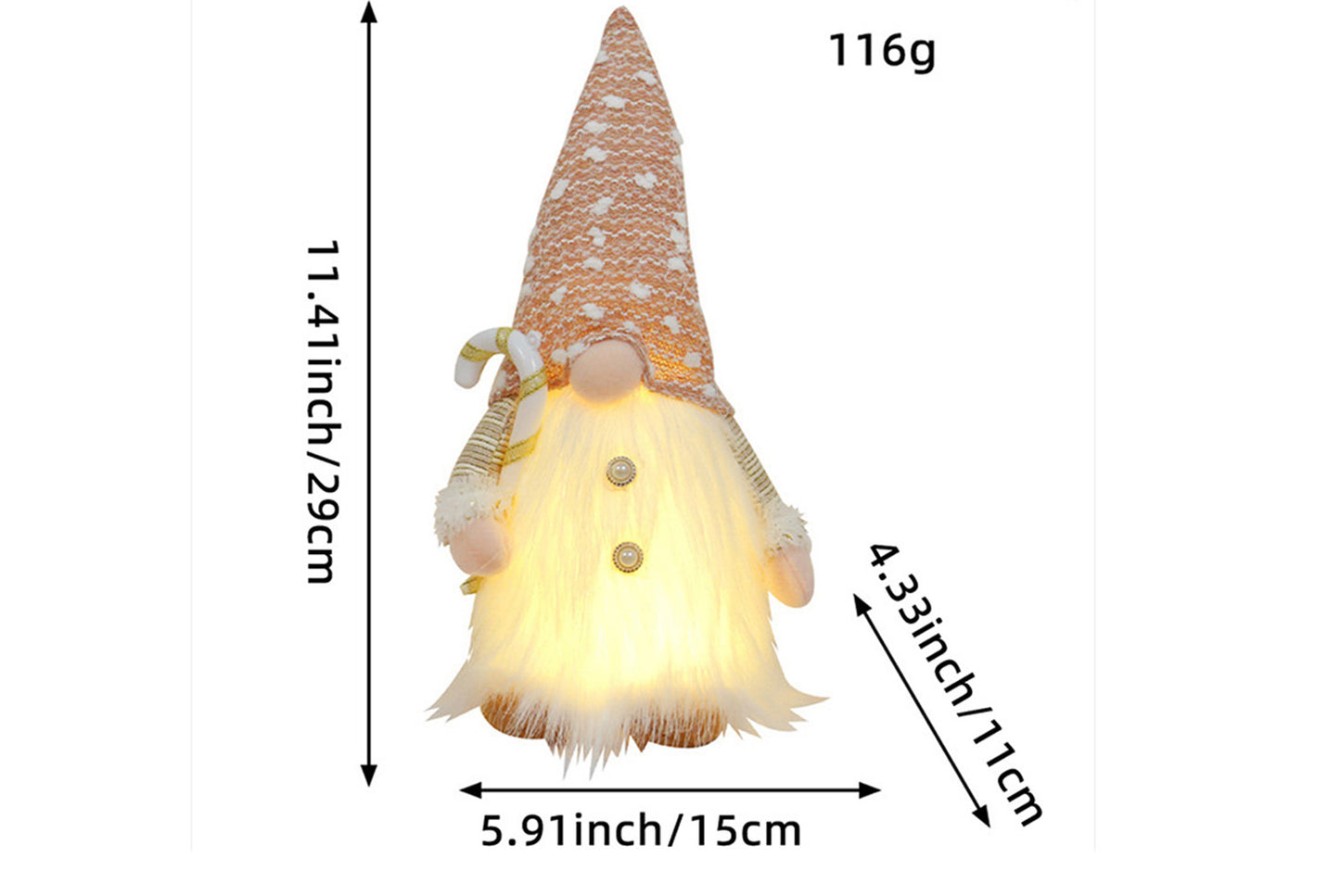 Sequined Plush Faceless Doll Ornament