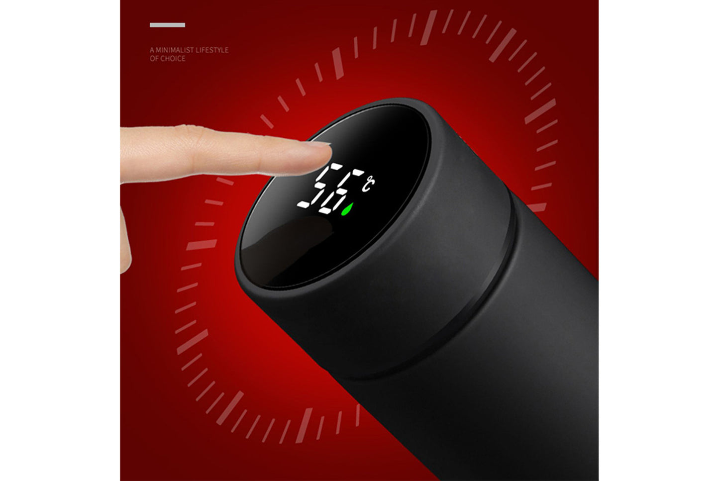 **304 Stainless Steel Smart Temperature-Insulated Water Bottle (Black 500ml)**