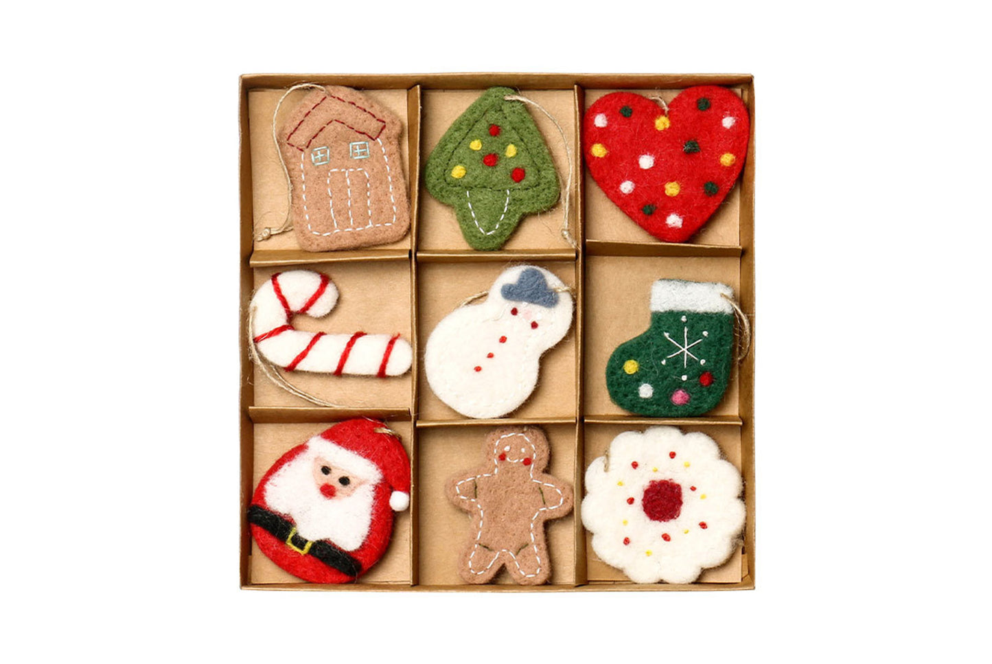 Santa Claus and Snowman Felt Pendant Gift Box