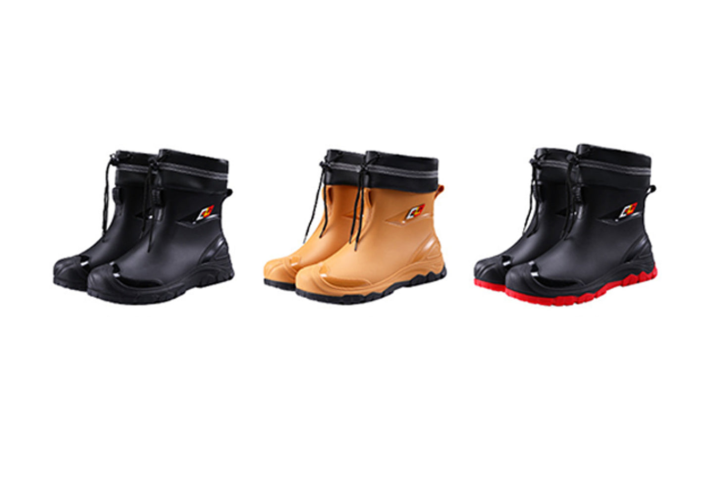 Men's Mid-Calf Fleece-Lined Non-Slip Rain Boots