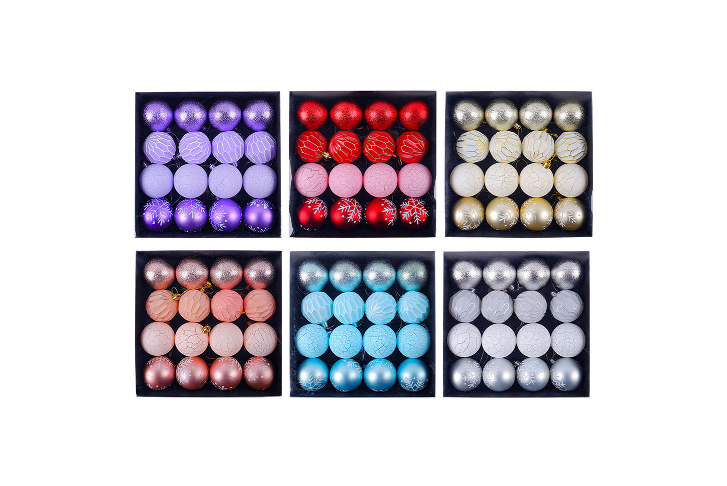 Painted Christmas Ball Pendant Set - Shaped Christmas Tree Decoration