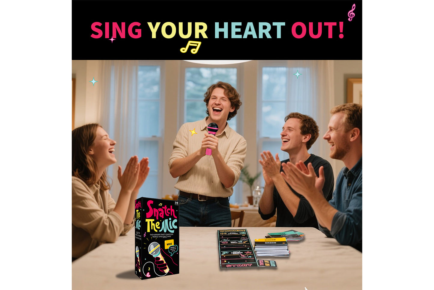 Snatch the Mic Music Party Game Cards