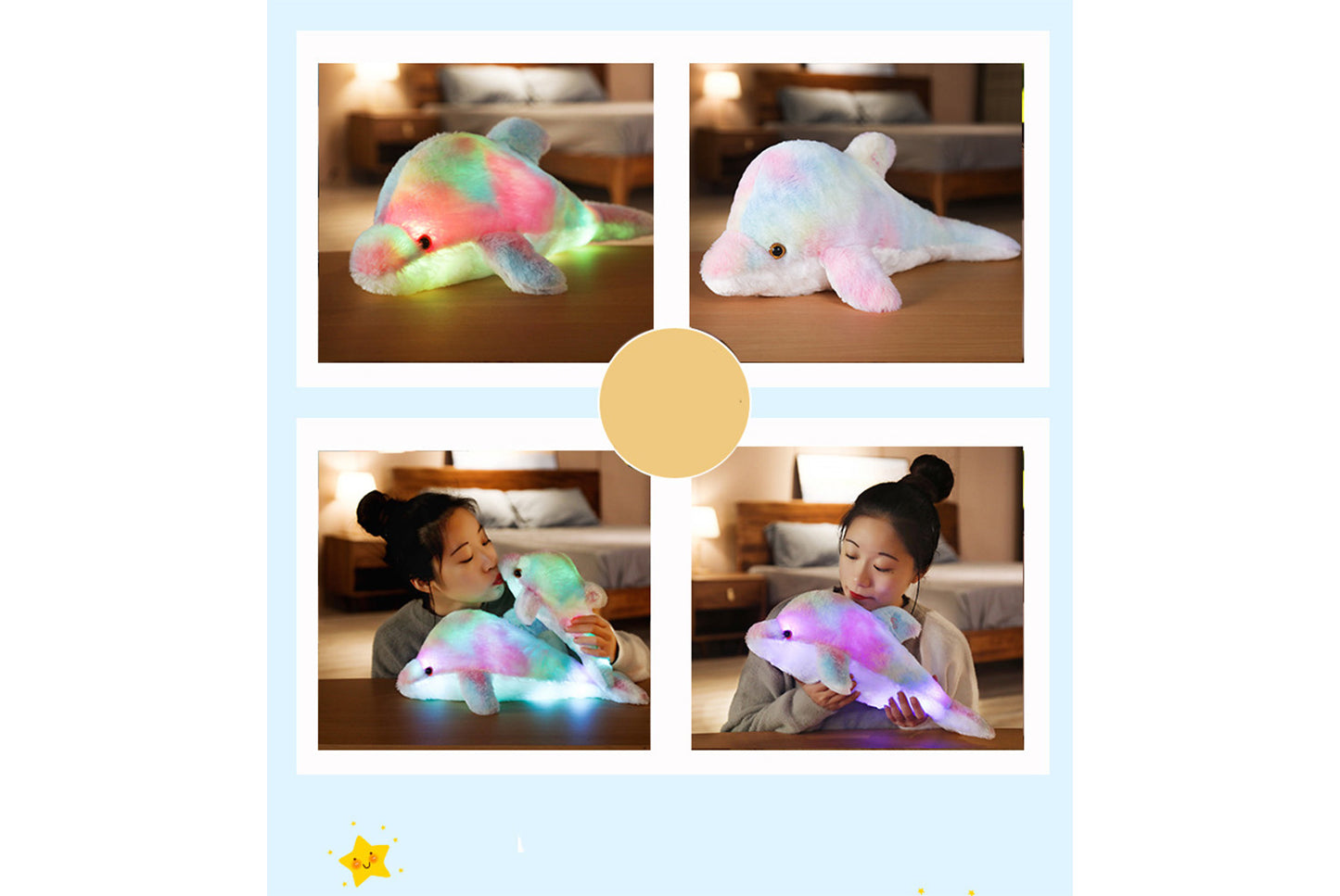 Colorful Glowing Dolphin Plush Toy